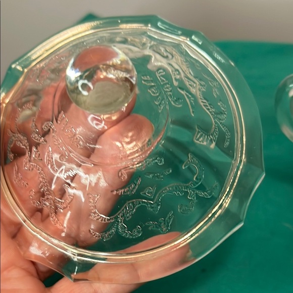 Vintage Pressed Clear Depression Glass Nut Bowl/Candy Dish with Lid - Picture 3 of 5